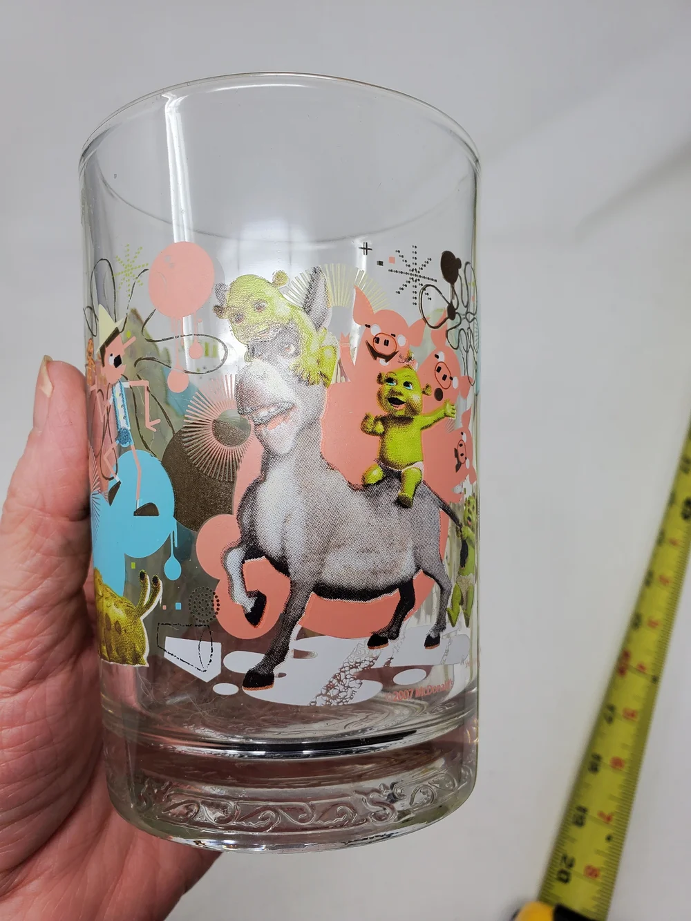 Shrek Character McDonalds Glass Cup - Green Shrek Print
